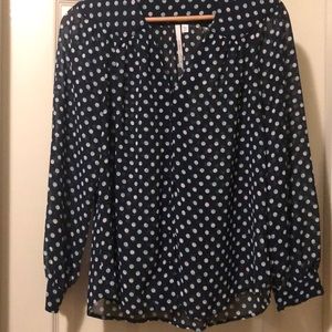 Anthropologie Bellatrix Navy Blouse